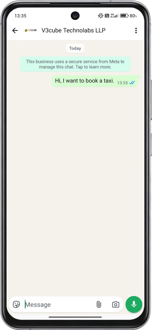 book taxi via whatsapp