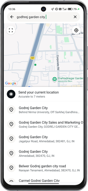 user send pick-up location