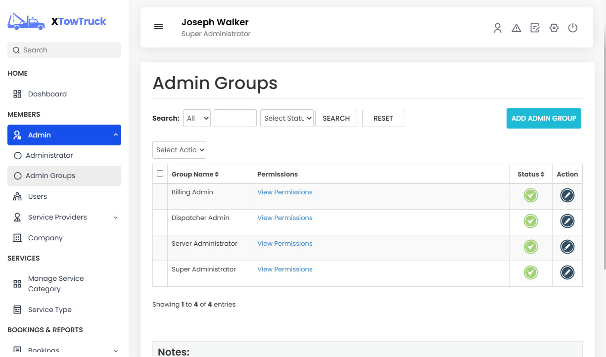 Admin Groups