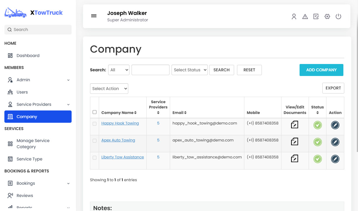 Manage Company
