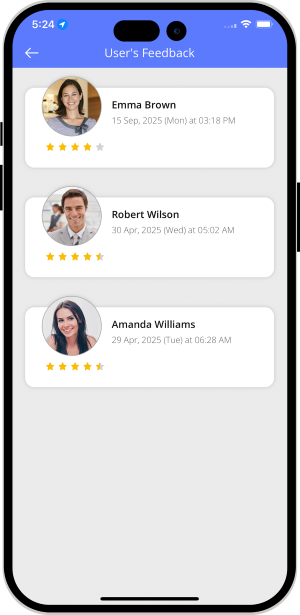 user and provider fives feedback to eachother