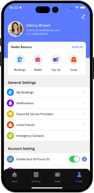 user app menu