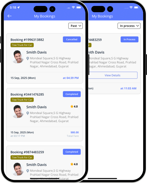 user app login and registration screen