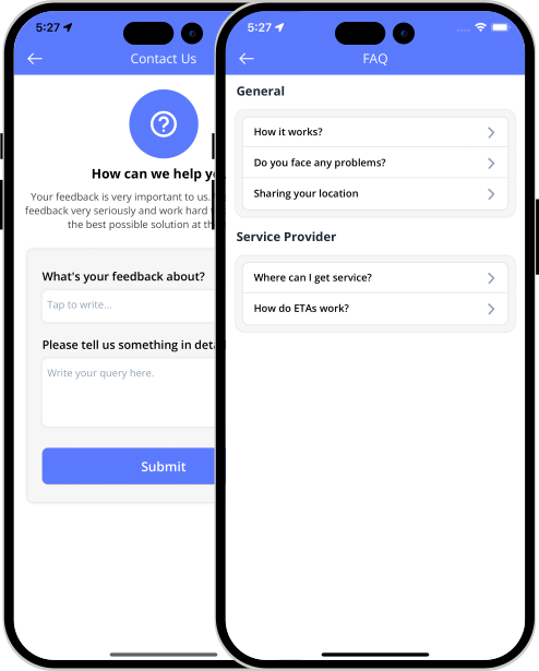 Driver login and registration screen