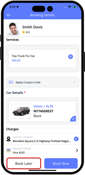 Select booking location