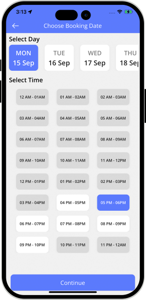 Select booking location