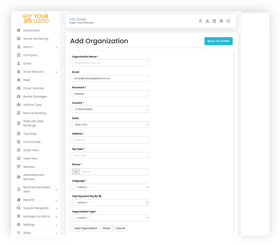Add Organization