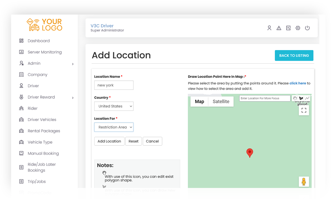Restricted Area Screen