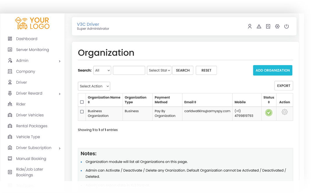 Manage Ride Profiles