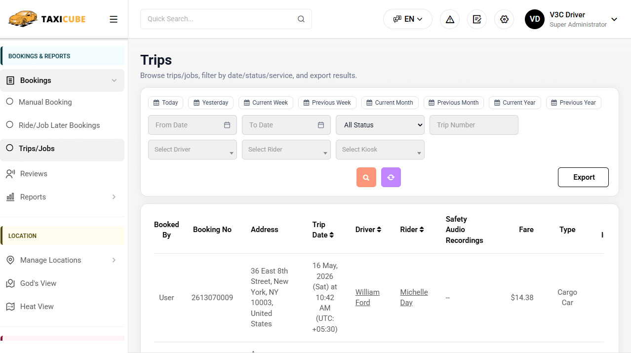 Trips Management