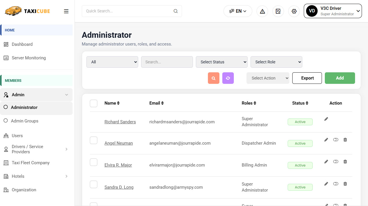 Admin Users Management