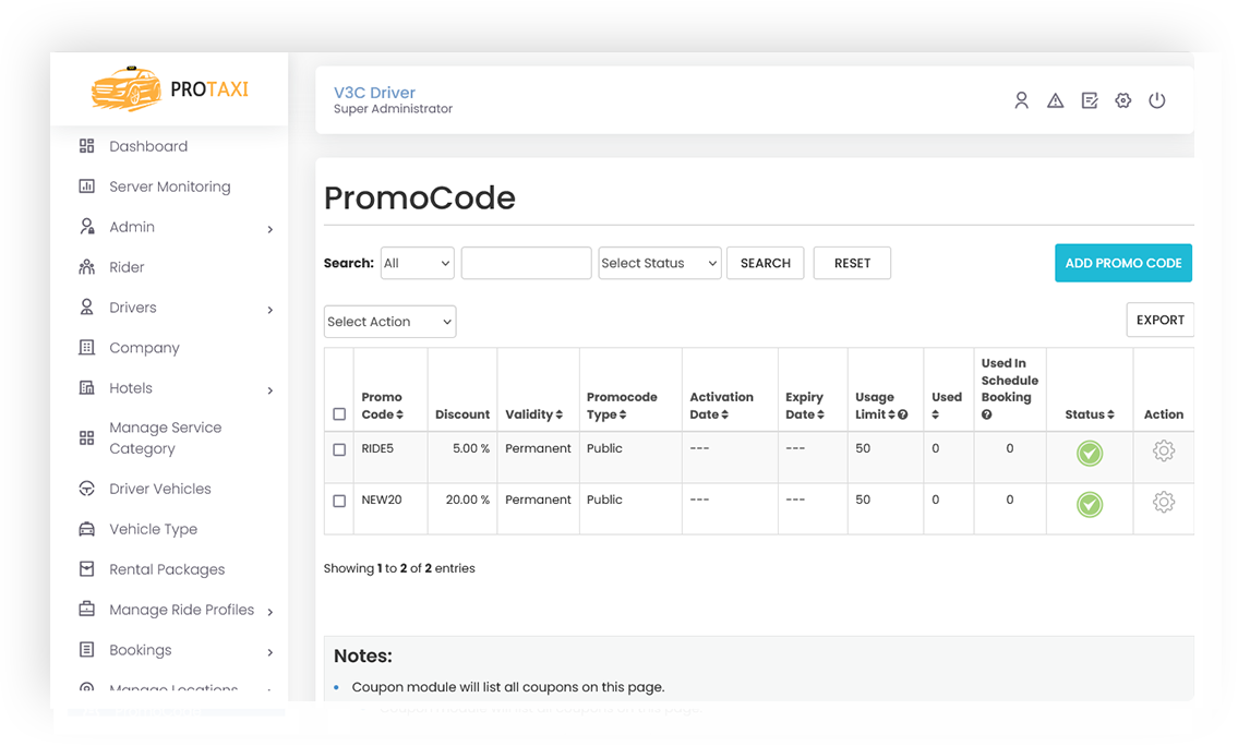 Promo Code Screen