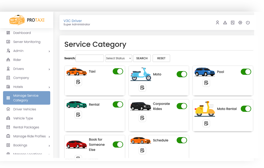Company Management Screen