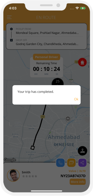 Trip completed