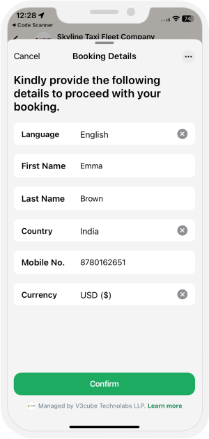 provide booking details