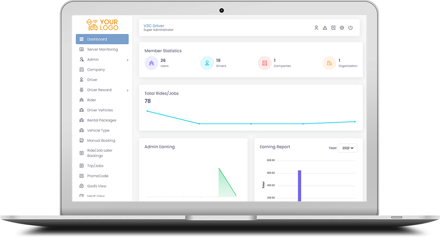 Uber Clone Admin Panel Demo