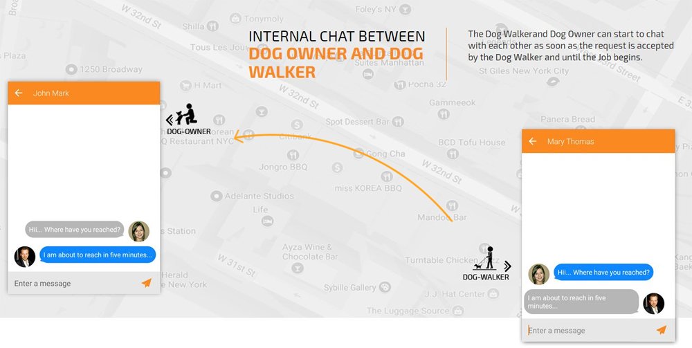 Dog Owner and Dog Walker chat