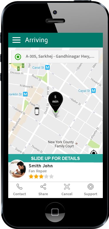 electrician apps arriving screen