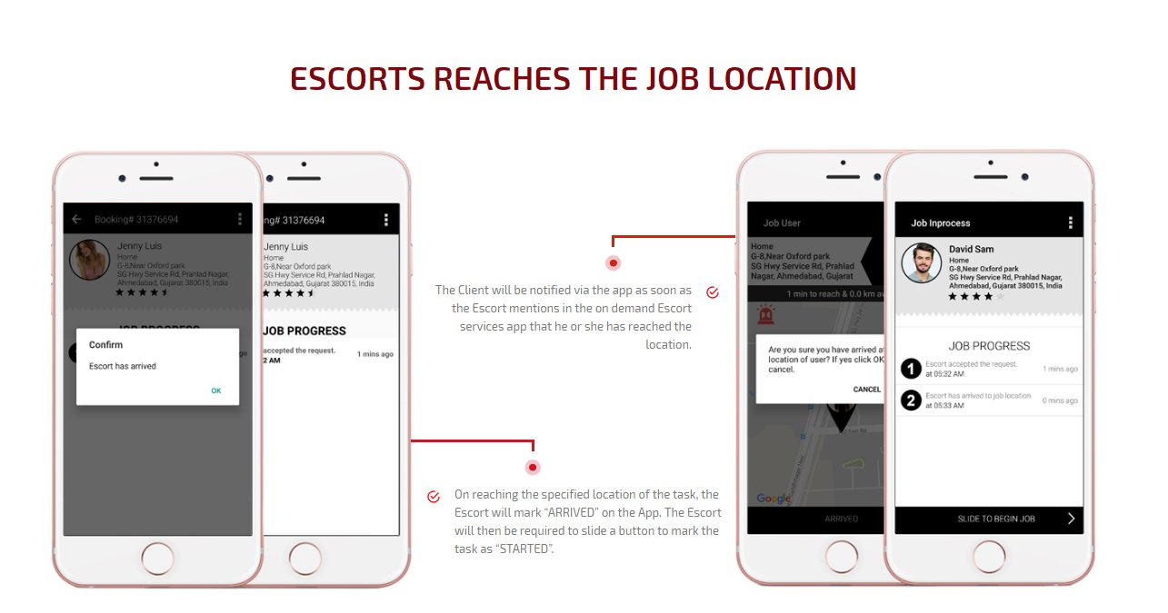 escort reach at job location