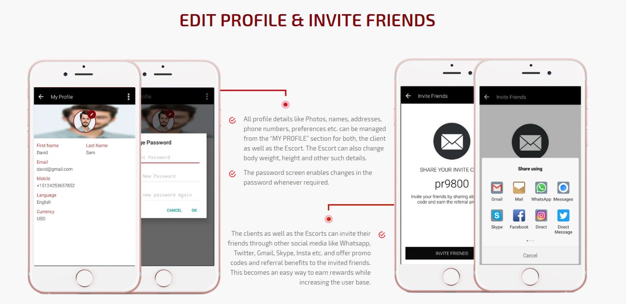 edit profile and invite friends
