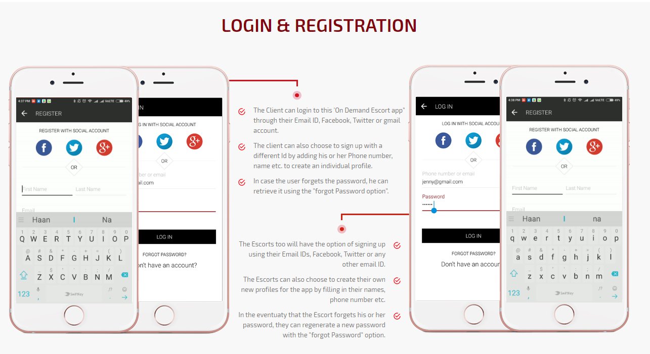 login and registration screen