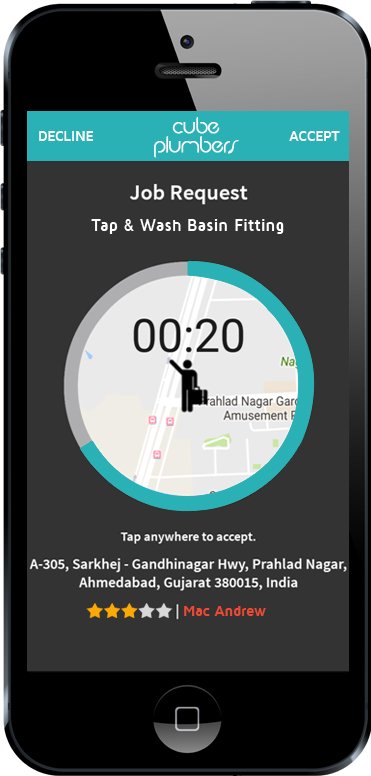 request accept or reject plumbing apps screen