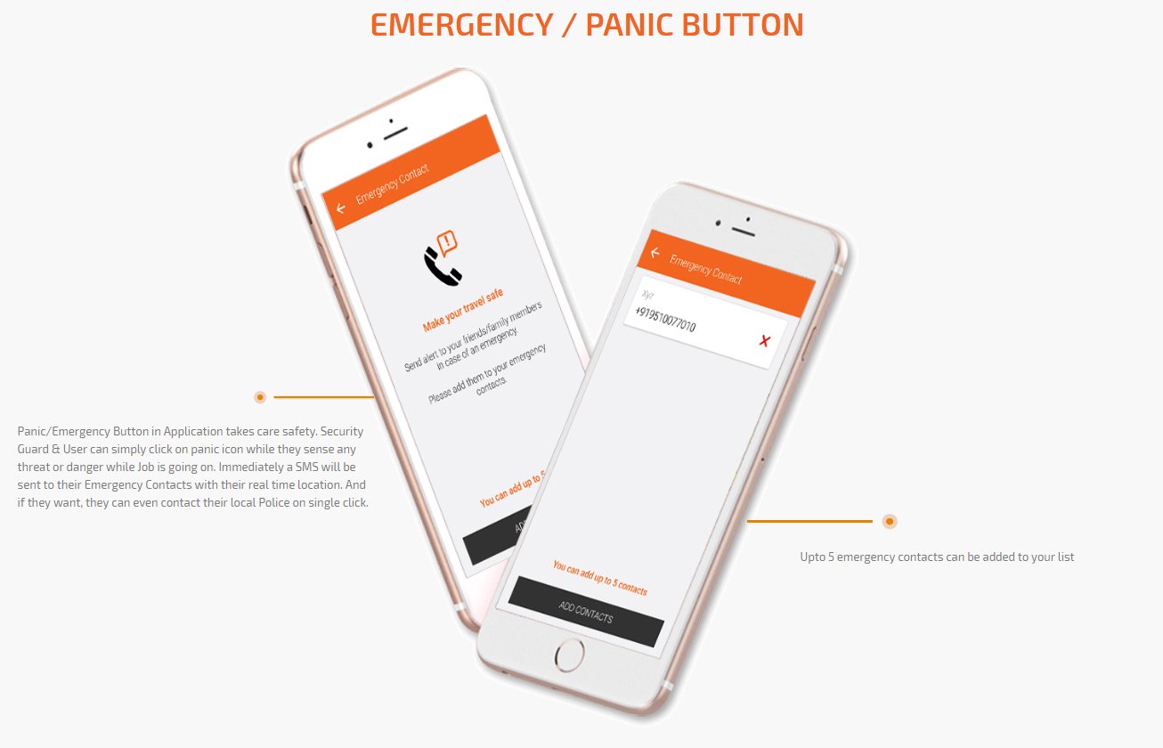 emergency button for client and security-guard