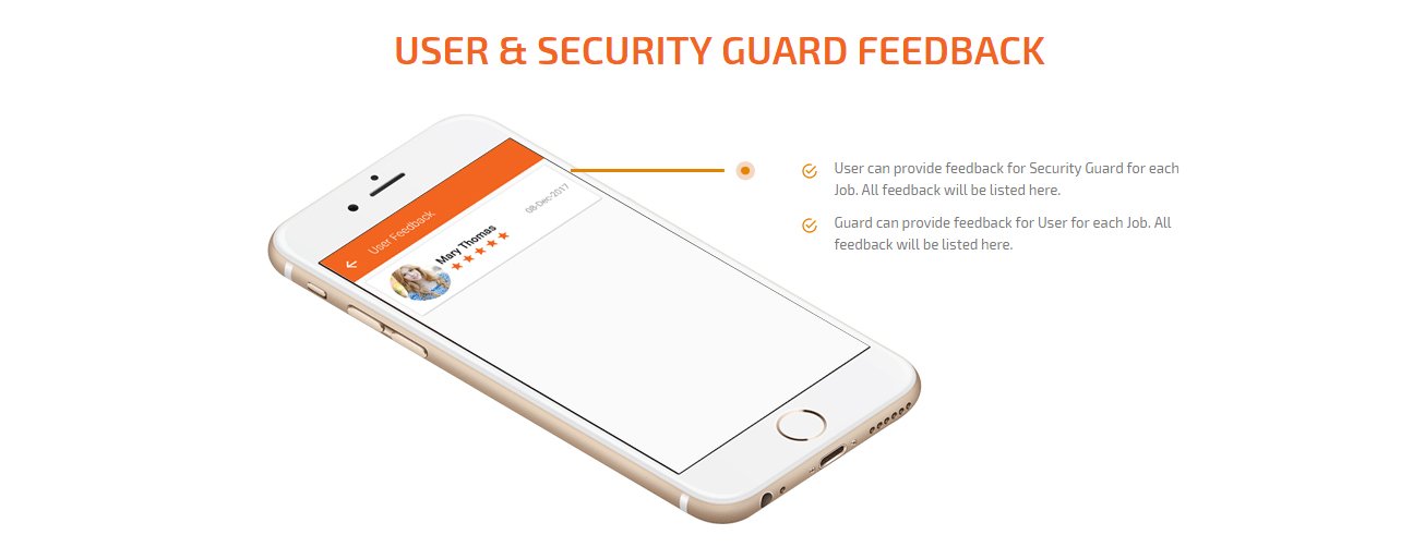 client and security-guard feedback screen