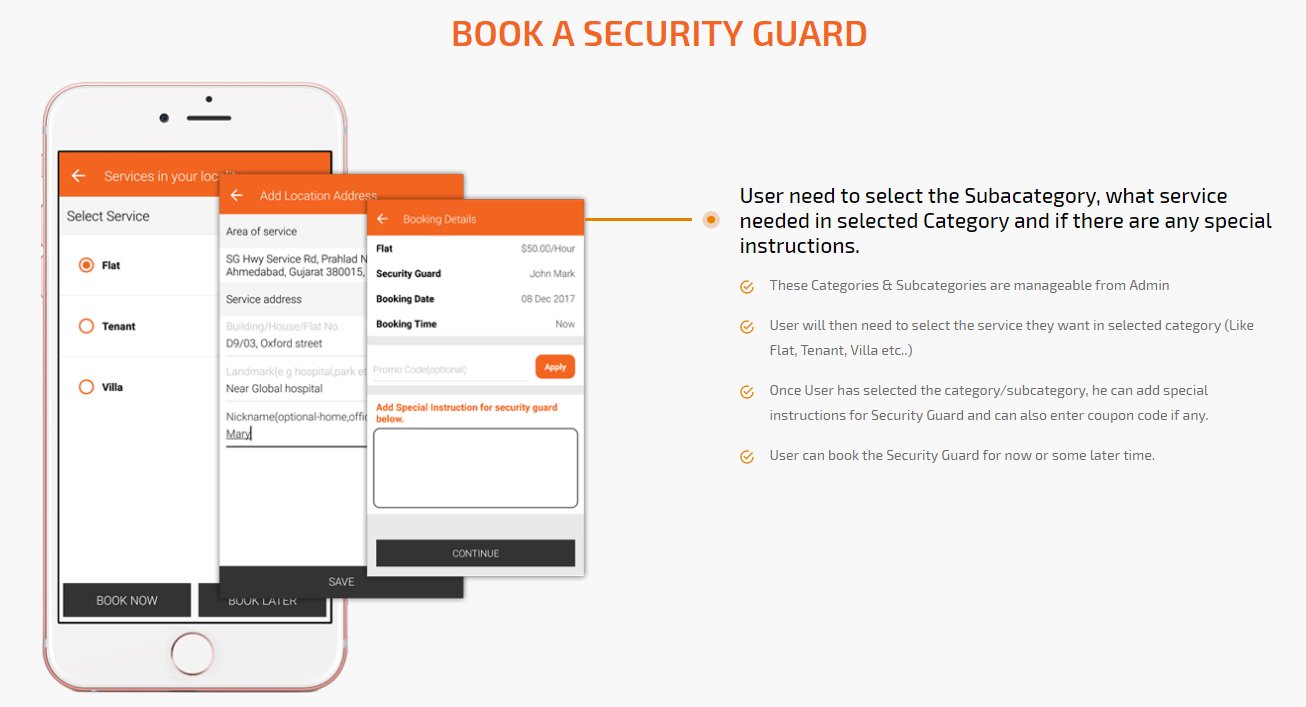 client book a security-guard