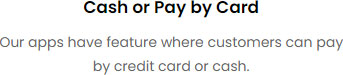 Cash OR pay by Card
