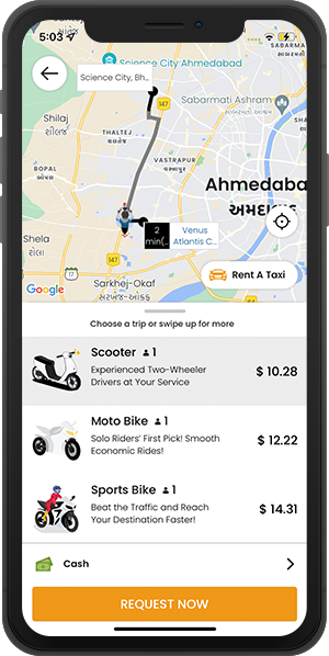 on demand bike taxi app