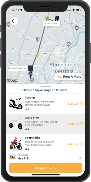 on demand bike taxi app