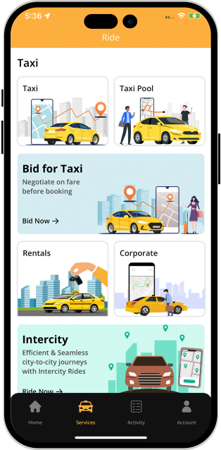 taxi booking app features