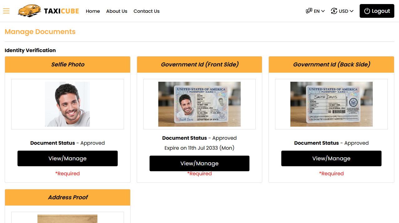 Driver Panel Manage Documents