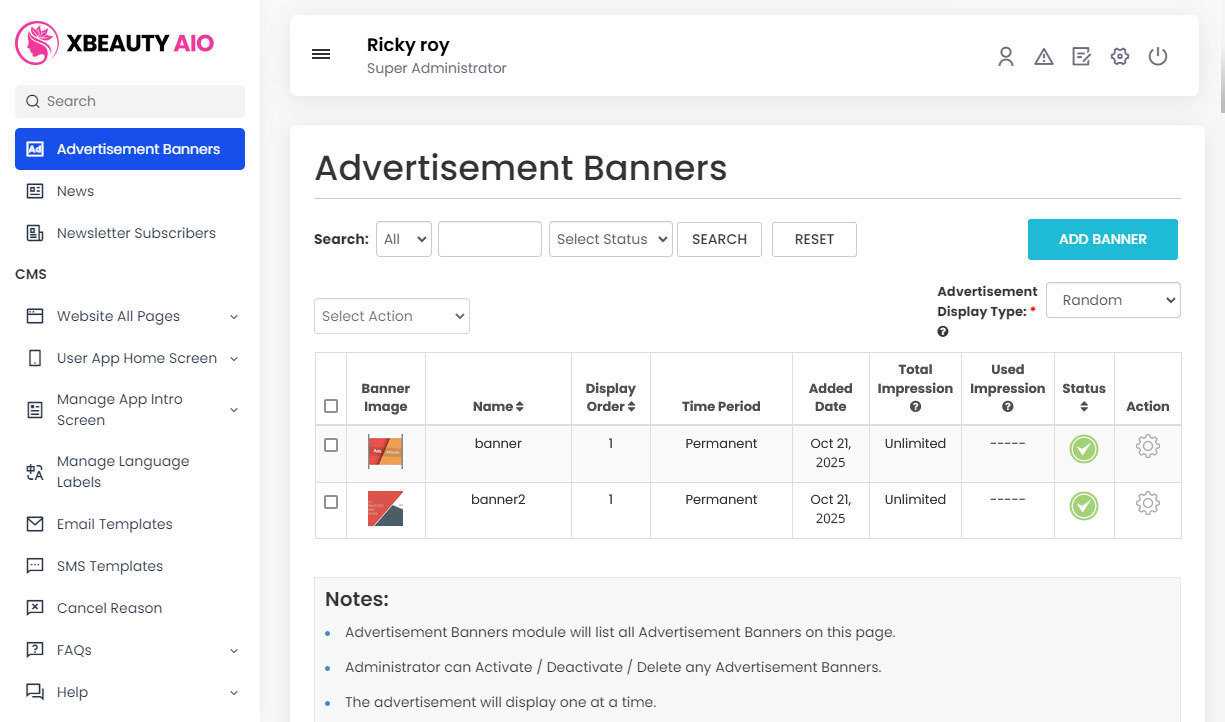Advertisement Banners