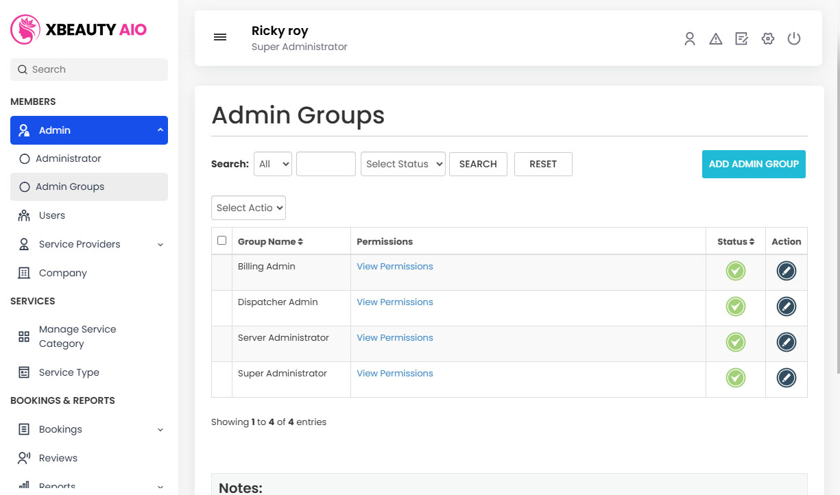 Admin Groups