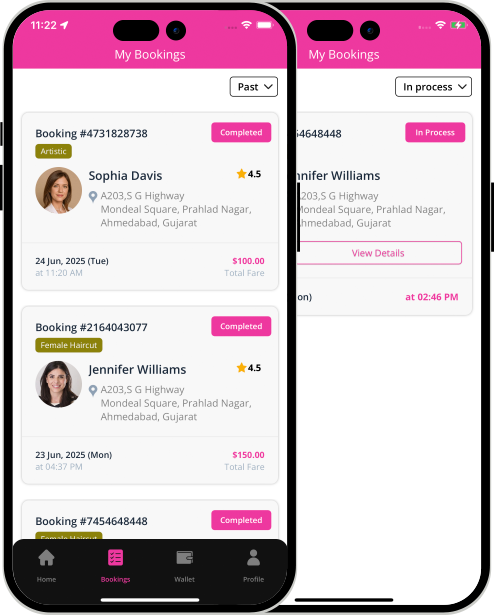 user app login and registration screen