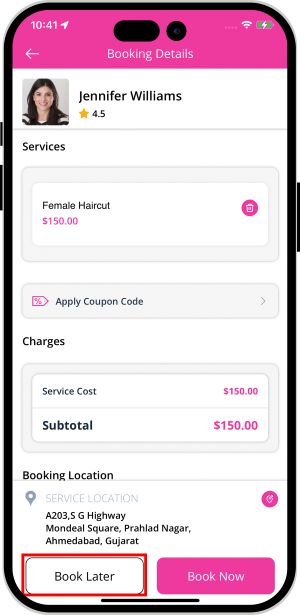 Select booking location