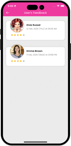 user and provider fives feedback to eachother