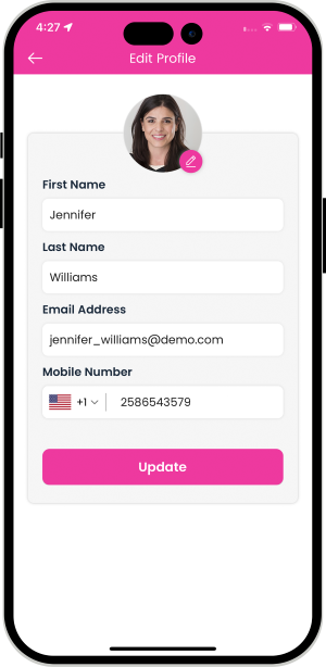 Beautician can update their profile