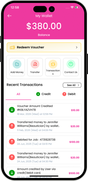user and provider manage their wallet