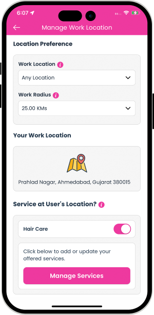 provider manage work location