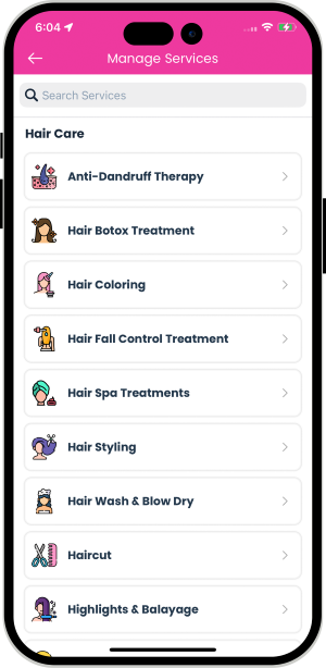 choose service categories