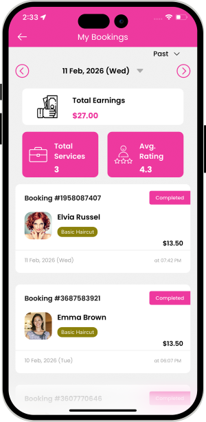 Driver login and registration screen