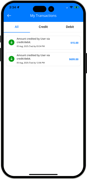 user and provider manage their wallet