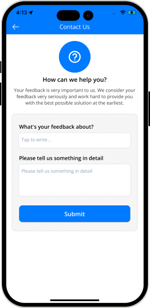 user app login and registration screen