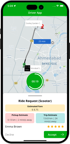 Provider accept or decline request