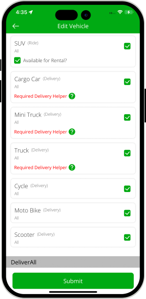 Manage Vehicles