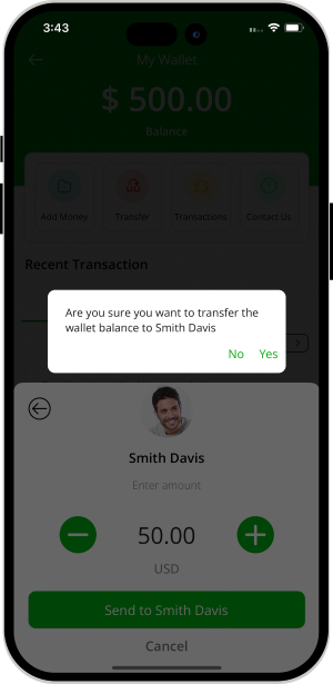 comformation for money transfer