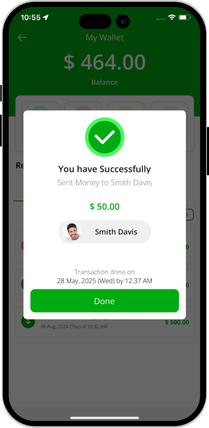 money transfer successfully
